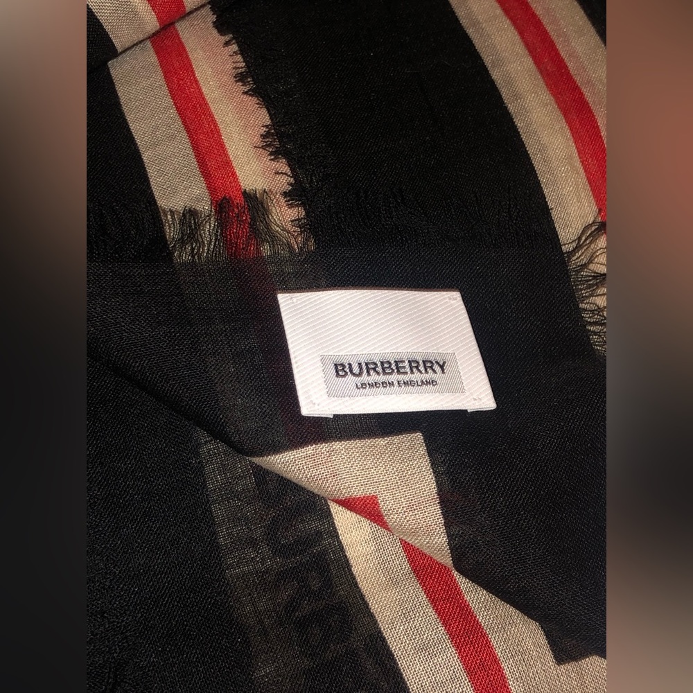 SOLD - Burberry TB Monogram Scarf - Picture 4 of 5